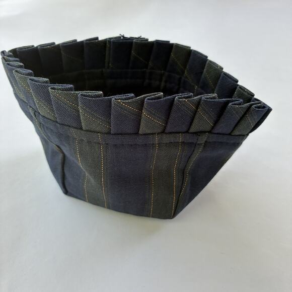 Longaberger Basket Liner Thyme Collectors Club 21776, New Navy Blue Green Stripe - Picture 1 of 6